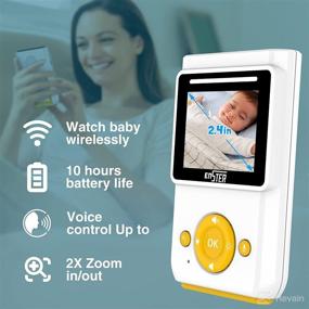 img 2 attached to 👶 Wireless Baby Monitor with Camera and Audio, Non-Wifi Baby Monitor featuring 2.4'' LCD Screen, Night Vision, 2-Way Talk, VOX, 960ft Range, Room Temperature Monitoring, 2X Zoom, Lullabies, Feeding Alarm