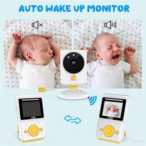 img 1 attached to 👶 Wireless Baby Monitor with Camera and Audio, Non-Wifi Baby Monitor featuring 2.4'' LCD Screen, Night Vision, 2-Way Talk, VOX, 960ft Range, Room Temperature Monitoring, 2X Zoom, Lullabies, Feeding Alarm