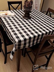 img 6 attached to Maxmill Rectangle Checkered Tablecloth Waterproof Spillproof Wrinkle Resistant Buffalo Plaid Heavy Weight Table Cloth Gingham Table Cover For Outdoor And Indoor Use, 52 X 70 Inch Coffee And White