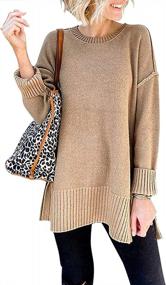 img 4 attached to Stay Stylish & Comfy With YIBOCK Women'S Loose Knit Pullover Sweater Jumper Tops