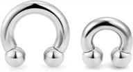 316l surgical steel internally threaded circular barbells horseshoe monster screwball rings for pierced body jewelry in 2g, 4g, 6g, and 8g sizes - ideal for scerring pa logo