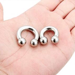 img 2 attached to 316L Surgical Steel Internally Threaded Circular Barbells Horseshoe Monster Screwball Rings For Pierced Body Jewelry In 2G, 4G, 6G, And 8G Sizes - Ideal For SCERRING PA