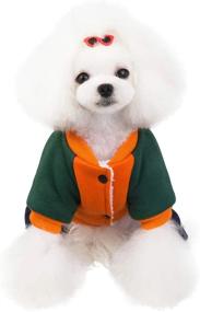 img 2 attached to Tangpan Patchwor Thermal Pet Dog Jumpsuit Coat Puppy Warm Clothes (Orange,L)