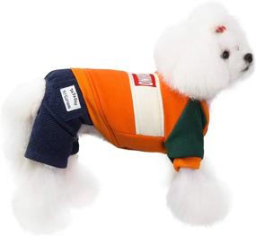 img 4 attached to Tangpan Patchwor Thermal Pet Dog Jumpsuit Coat Puppy Warm Clothes (Orange,L)