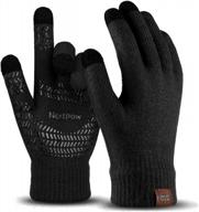 🧤 men's accessories: textured thermal anti-slip silicone black gloves & mittens logo