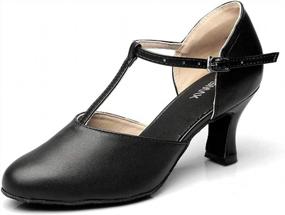 img 4 attached to Step In Style With Professional Leather Ballroom Latin Dance Shoes For Women