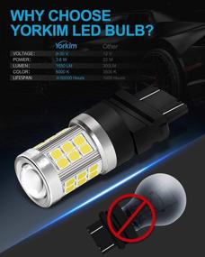 img 1 attached to Yorkim 3157 LED Bulb - Ultra Bright 3156 LED Replacement For Reverse, Blinker, Brake, And Tail Lights - Compatible With 3056, 3057, And 4157 Bulbs - 6000K Xenon White - Pack Of 2