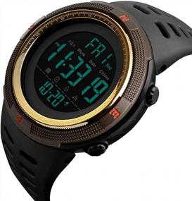 img 3 attached to Tonnier Men'S Outdoor Sports Watch: Dual Time, Stopwatch, Waterproof, LED Backlight & PU Band