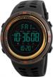 tonnier men's outdoor sports watch: dual time, stopwatch, waterproof, led backlight & pu band logo