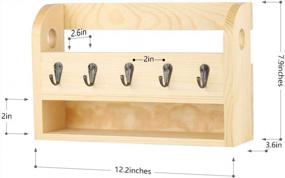 img 3 attached to Wall Mount Mail & Key Holder Organizer With Storage Shelf And Hooks By LIANTRAL