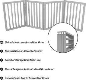 img 1 attached to Wooden Folding Pet Gate Collection - Freestanding Fence for Doorways, Halls, Stairs & Home - Step Over Divider - Ideal for Dogs & Puppies - PETMAKER