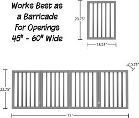 img 2 attached to Wooden Folding Pet Gate Collection - Freestanding Fence for Doorways, Halls, Stairs & Home - Step Over Divider - Ideal for Dogs & Puppies - PETMAKER