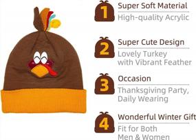 img 3 attached to Get Festive With Ueerdand'S Turkey Pom Pom Beanie For Thanksgiving Runners: A Fun Costume Essential