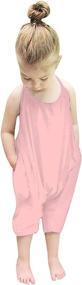 img 4 attached to 👗 RAISEVERN Sleeveless Backless Jumpsuit Overalls for Girls' Clothing