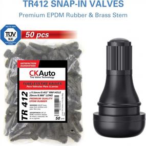 img 3 attached to CKAuto TR412 Rubber Snap-In Short Black Tire Valve Stem For Tubeless 0.453 Inch 11.5Mm Rim Holes On Standard Vehicle Tires (50Pcs/Bag)