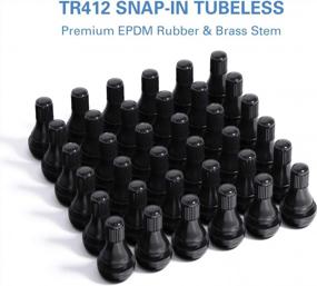 img 1 attached to CKAuto TR412 Rubber Snap-In Short Black Tire Valve Stem For Tubeless 0.453 Inch 11.5Mm Rim Holes On Standard Vehicle Tires (50Pcs/Bag)