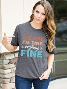 img 2 attached to Nlife Women'S I'M Fine Everything'S Fine T-Shirt With Letter Print And Crew Neck, Short Sleeves