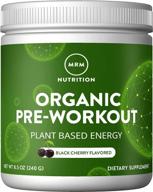 organic pre-workout powder with black cherry flavor, superfoods, natural caffeine, and adaptogens for clean energy, focus, healthy blood flow - vegan, non-gmo - 20 servings - mrm nutrition logo