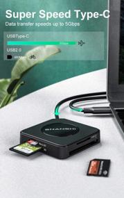 img 3 attached to Устройство чтения карт SNANSHI 4 в 1 USB C: одновременное чтение 4 SD-карт со скоростью 5 Гбит/с