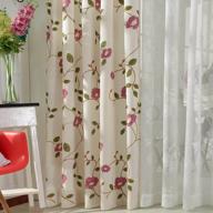 chic floral embroidered grommet curtains, 84 inch length - keep privacy and style with vogol's pastoral window drapes for living room and bedroom - set of 2 panels, w52 x l84 logo