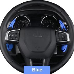 img 2 attached to 2Pcs Blue Aluminum Paddle Shifter Car Steering Wheel Paddle Shifter Extension Cover Fit For Jaguar F-Pace E-Pace XE XF XJ/For Land Rover Evoque