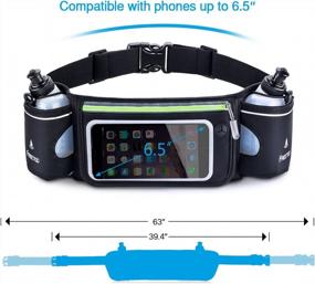 img 4 attached to FREETOO Hydration Belt [Improved Version] W/ 2X10Oz BPA-Free Bottles Leak-Proof, Adjustable Running Fuel Belt, W/Touchscreen Zipper Pockets Water Resistant, Fits IPhone 6-8Plus &5.5'' Smartphones