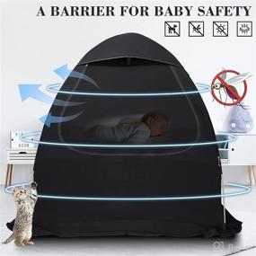 img 1 attached to 🏕️ Pack N Play Blackout Cover - Baby Blackout Tent for 97% Light Blockage | Portable Aluminum Pole Canopy with Monitor Pouch | Ideal for Travel, Sleeping, and Playtime