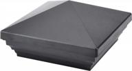 универсальная верхняя крышка забора для стойки 4x4 дюйма в форме пирамиды - безвинтовая конструкция (фактический размер 3,5x3,5) - цвет: черный - 1 шт., от myard pnp 115445 логотип