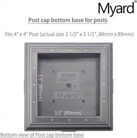img 1 attached to Universal Fence Top Cap For 4X4 Inches Post With Pyramid Shape - Screw-Free Design (Actual Size 3.5X3.5) - Color: Black - 1 Piece, From Myard PNP 115445