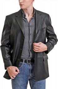 img 2 attached to Get Classy With BGSD Men'S Liam Leather Blazer Sport Coat Jacket In Regular, Big & Tall And Short Sizes