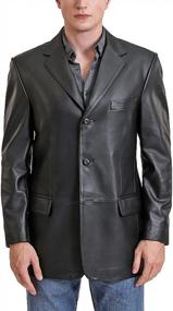 img 4 attached to Get Classy With BGSD Men'S Liam Leather Blazer Sport Coat Jacket In Regular, Big & Tall And Short Sizes