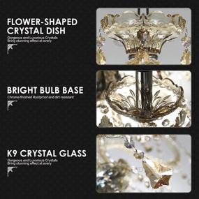 img 1 attached to Modern Luxurious 10-Light K9 Crystal Chandelier Candle Pendant Lamp Ceiling Lighting For Dining Room Bedroom Hallway Entry - Ridgeyard 25.6" X 35.4" (Cognac/Champagne Color)