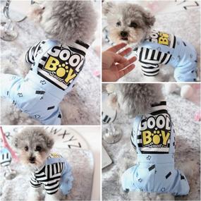 img 1 attached to 🐶 Brocarp Striped Onesie: Cute and Comfy Dog Clothes for Small to Large Dogs and Cats