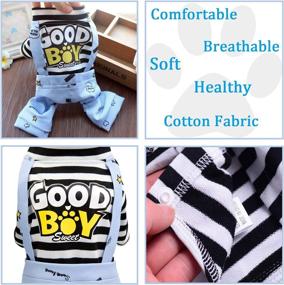 img 2 attached to 🐶 Brocarp Striped Onesie: Cute and Comfy Dog Clothes for Small to Large Dogs and Cats