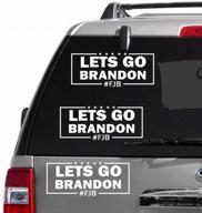 🚗 pack of 3 let's go brandon decal stickers - waterproof and funny stickers for cars, trucks, laptops, and windows (7" white) логотип