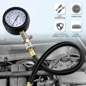 img 3 attached to 🔧 JoyFans 0-300 PSI Compression Tester Automotive Tool, Petrol Gas Engine Cylinder Pressure Test Kit with Gauge Adapter M10 M12 M14 M18 for Small Engine Cars Motorcycles Trucks SUVs Red: Ensuring Optimal Performance and Efficiency