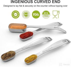 img 2 attached to 🥄 1Easylife Stainless Steel Measuring Spoons - Set of 6 for Dry and Liquid Ingredients - Ergonomic and Narrow Design Fits Spice Jars Effortlessly