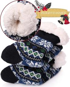 img 2 attached to Slipper Fleece Christmas Stockings Toddler Girls' Clothing : Socks & Tights