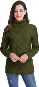 img 2 attached to Stay Cozy In Style: V28 Women'S Thick Cable Knit Turtleneck Sweater