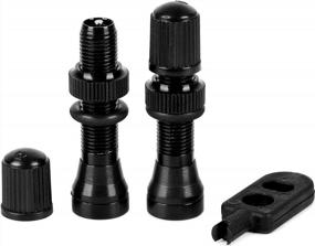 img 3 attached to I72 Bike Tubeless Schrader Valve Stem Alloy 40Mm Black - Pair With Core Tool