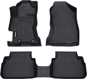 img 4 attached to 🚗 JDMON All Weather Floor Mats: Custom Fit TPE Car Floor Liners for 2018-2023 Subaru Crosstrek / 2017-2023 Subaru Impreza - 2 Row Front & Rear Design, Black