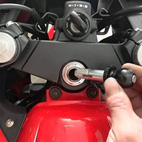 img 3 attached to 🏍️ Barbaren 16-18mm Yoke Stem / Fork Stem Mount Base with 1 inch Ball - Perfect Motorcycle Accessory