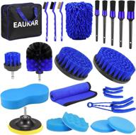 🚗 eaukar car cleaning kit - 23pcs interior exterior detailing brush set with car wash tools, auto drill brush, polishing pads for wheels, leather, air vents, engine car care - storage bag included логотип