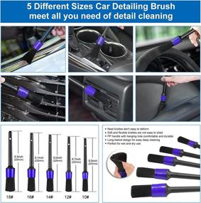 img 2 attached to 🚗 Eaukar Car Cleaning Kit - 23PCS Interior Exterior Detailing Brush Set with Car Wash Tools, Auto Drill Brush, Polishing Pads for Wheels, Leather, Air Vents, Engine Car Care - Storage Bag Included