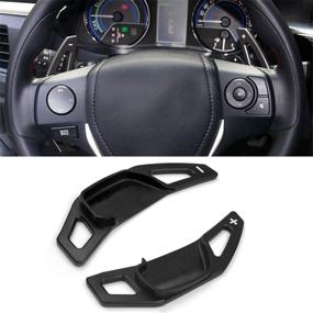 img 3 attached to 🚘 Enhance Your Driving Experience with Black Aluminum Alloy Paddle Shifter for Toyota Camry 2012-2016, Corolla 2014-2018