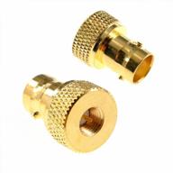 2 pack gold barrel type bnc female to sma male rf coaxial adapters - improved seo logo