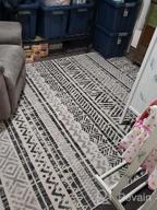 img 1 attached to Chic Geometric Boho Area Rug For High Traffic Spaces: Easy Cleaning And Durable For Living Room, Bedroom, Home Office, Kitchen - 5' X 7' Gray review by Khalil Hopp