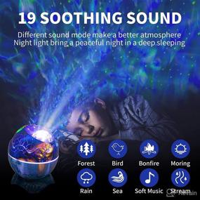 img 1 attached to 🌟 Kids Bedroom Star Projector: Galaxy Night Light with 19 White Noise LEDs, 14 Colors LED Night Lights for Home Party, Living Room Decor, and Gaming Room