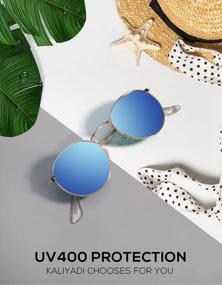 img 1 attached to KALIYADI Polarized Round Sun Glasses For Men & Women - 100% UV Protection!