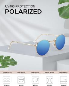 img 2 attached to KALIYADI Polarized Round Sun Glasses For Men & Women - 100% UV Protection!